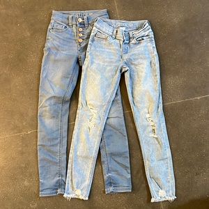 Justice 10 slim lot of 2 girls jeans